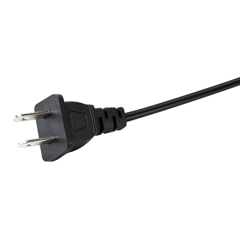 2-poliger Flachstecker nach amerikanischem Standard, 2-poliges rundes Netzkabel