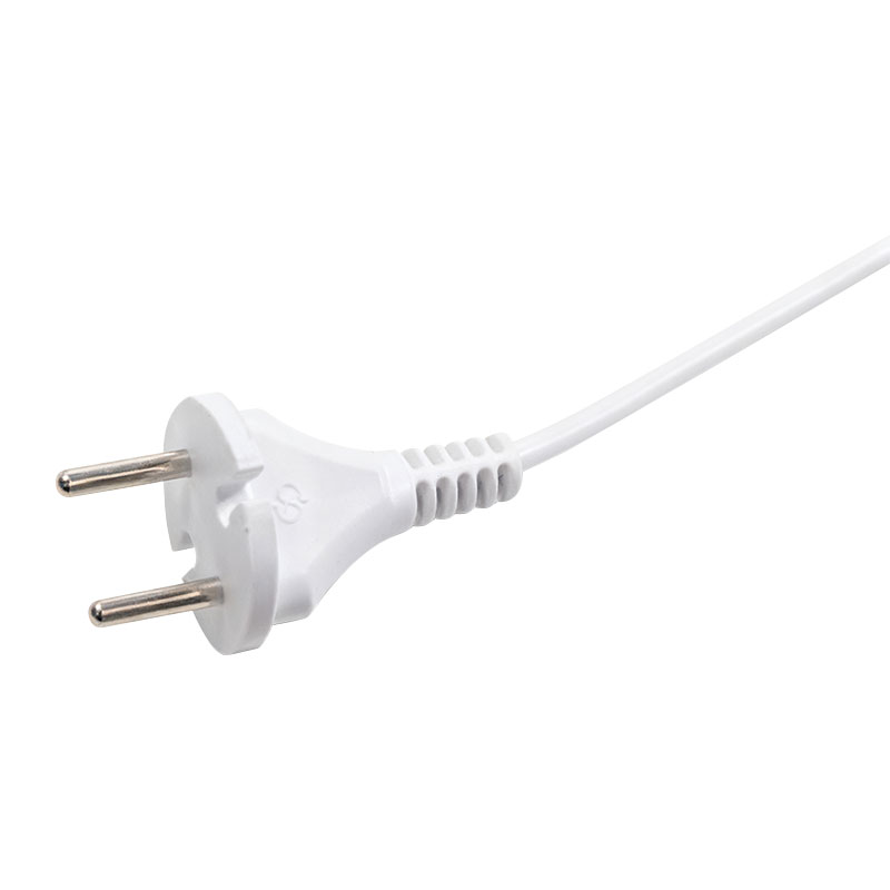 2-poliger Netzstecker nach europäischem Standard. Netzkabel
