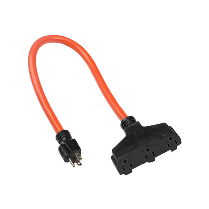 Robustes US-Stecker-Verlängerungskabel mit 3 Ausgängen FP-674, FP-678