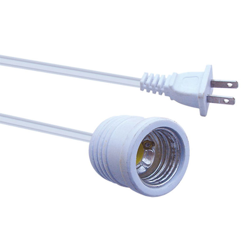 E27-Lampenfassung, Stromverlängerungskabel mit zweipoligem AC-Stecker FP-740